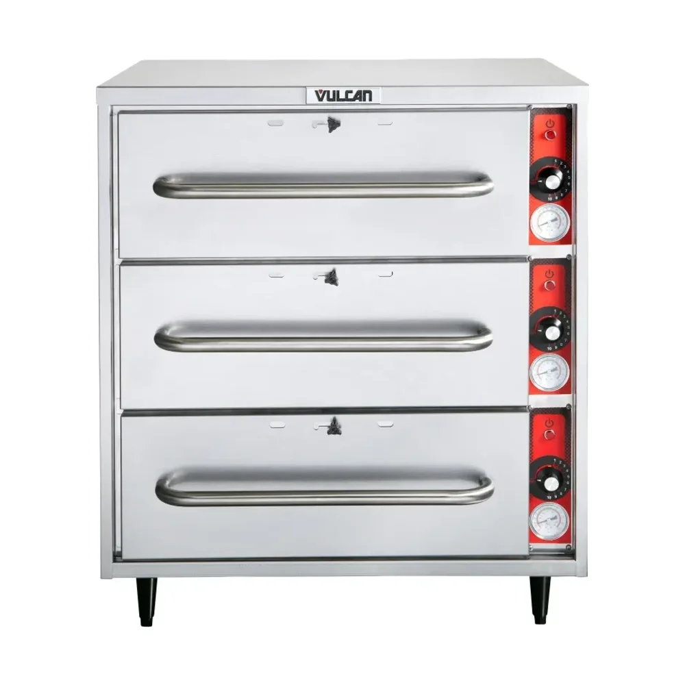 Vulcan VW3S 28" Food Warmer, 20" Compartments, 3 Drawers, Freestanding, 120V