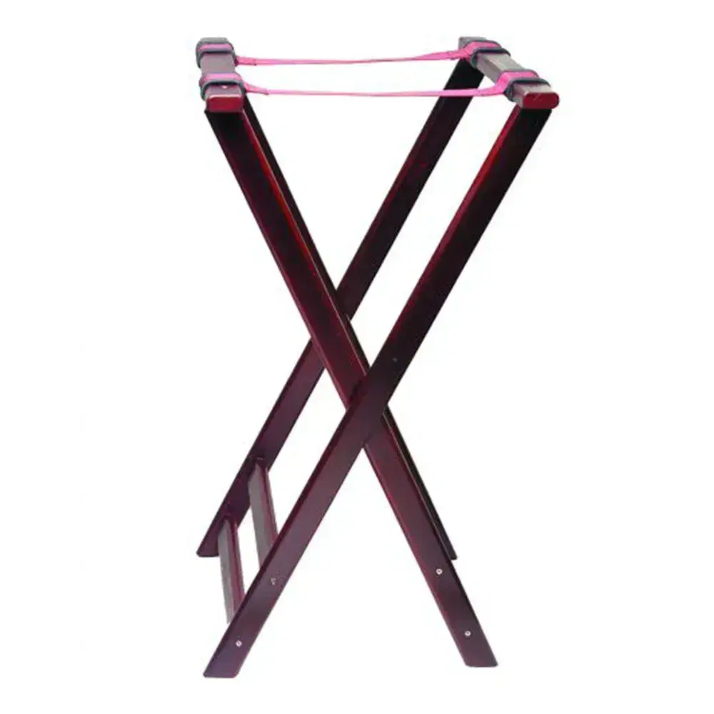 Thunder Group WDTHTS032 33 1/2" Folding Tray Stand, Acacia Wood, Mahogany