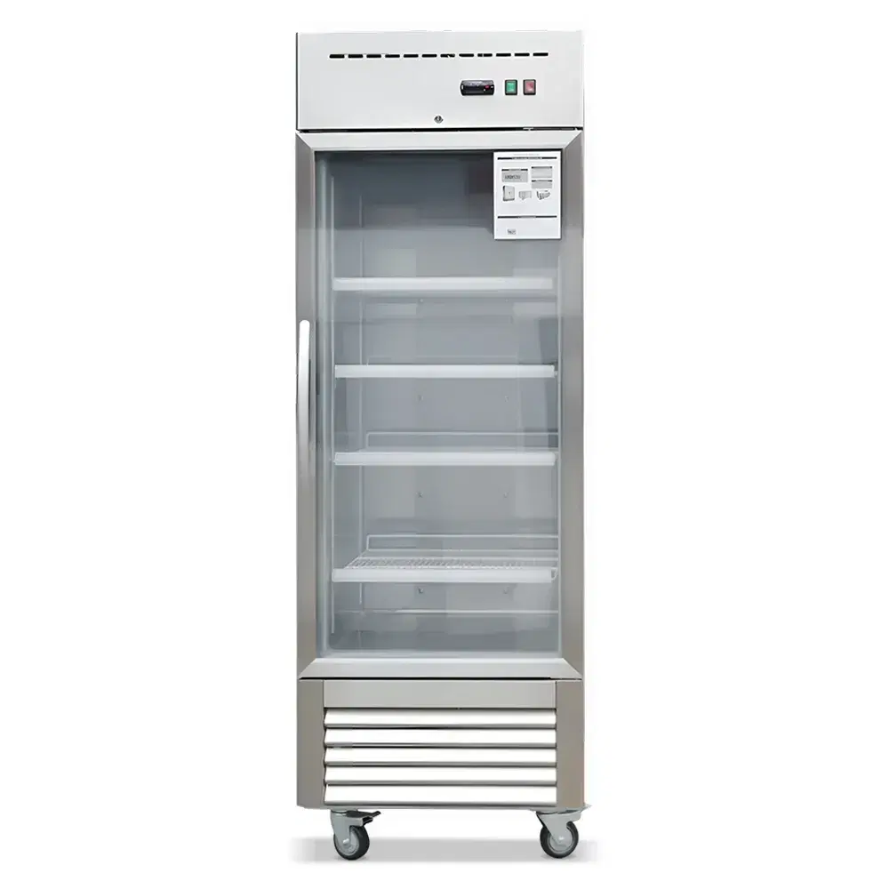 Platinum Frost Series 27" Commercial Reach In Merchandiser, 23 Cu.ft, Single Door, 3 Shelves, Stainless Steel, 33°F to 40°F, 115v