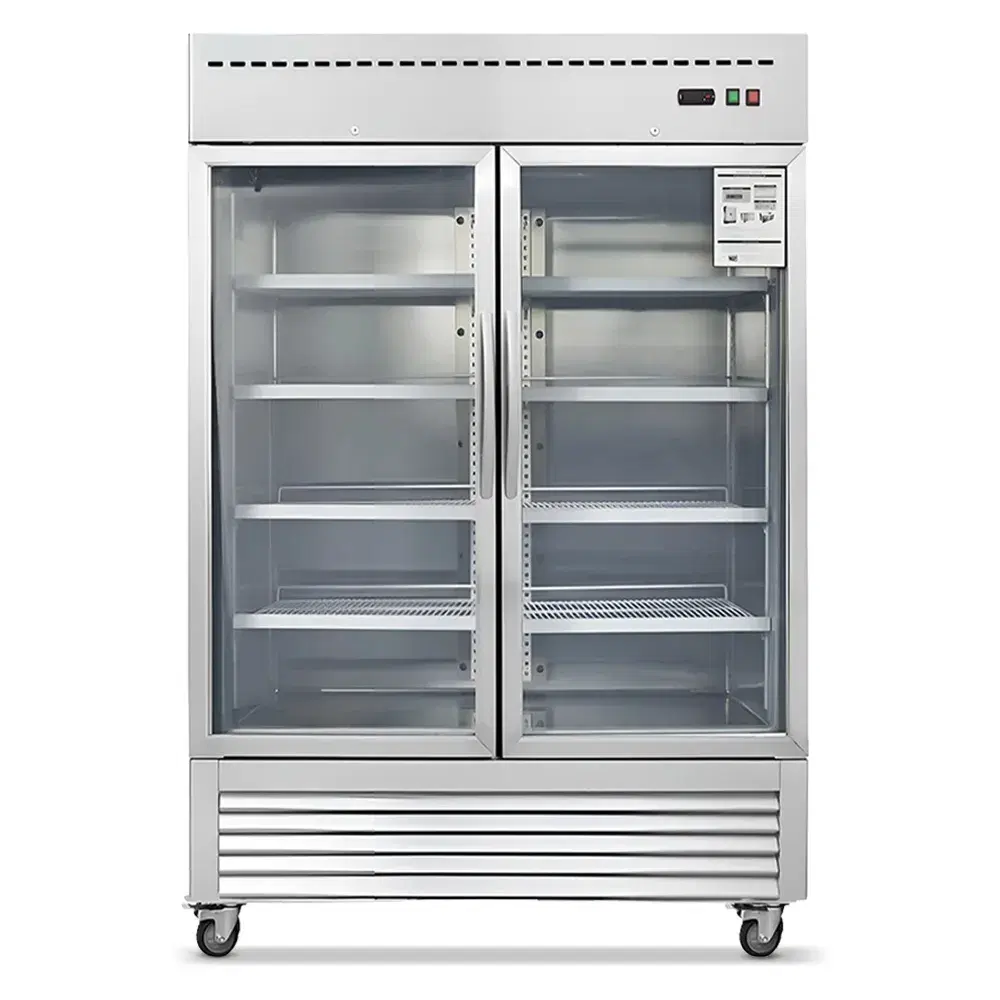 Platinum Frost Series 54" Commercial Reach In Merchandiser, 49 Cu.ft, 2 Door, 6 Shelves, Stainless Steel, 33°F to 40°F, 115v