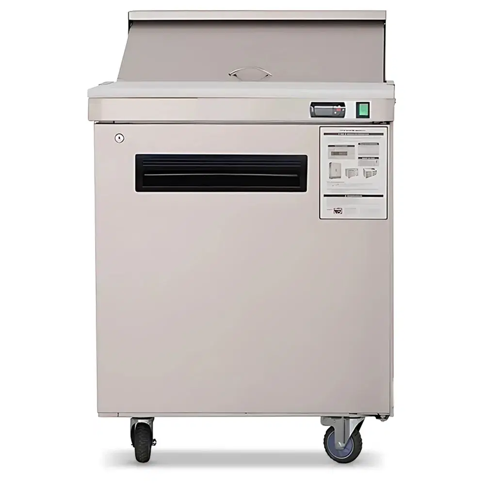 Platinum Frost Series 27" Sandwich Prep Table Refrigerator, 7.4 Cu.ft, 8 Pans, Stainless Steel, 33°F to 41°F, 115v