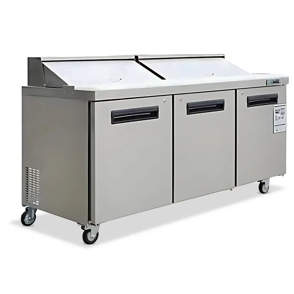 Platinum Frost Series 72" Prep Table Refrigerator, 20 Cu.ft, 30 Pans, Stainless Steel, 33°F to 41°F, 115v