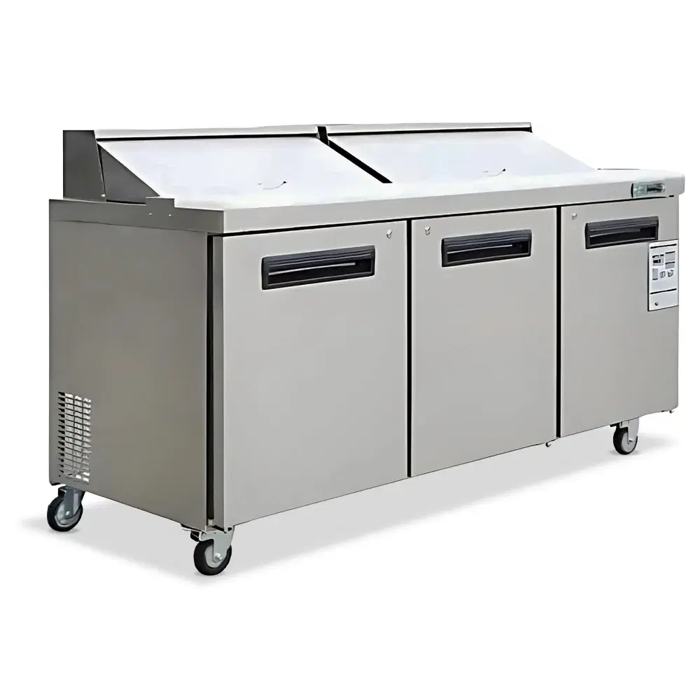 Platinum Frost Series 72" Prep Table Refrigerator, 20 Cu.ft, 18 Pans, Stainless Steel, 33°F to 41°F, 115v
