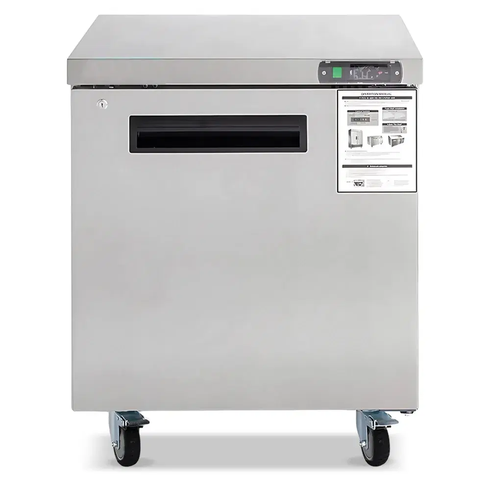 Platinum Frost Series 28" Commercial Undercounter Freezer, 6.3 Cu.ft, Single Door, Stainless Steel, -8°F to 0°F, 115v