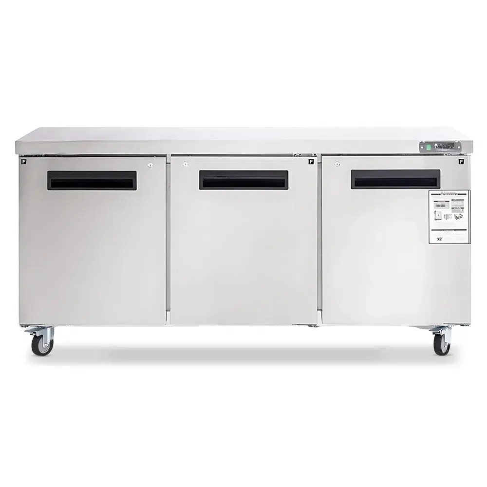 Platinum Frost Series 72" Commercial Undercounter Freezer, 17.7 Cu.ft, 3 Door, Stainless Steel, -8°F to 0°F