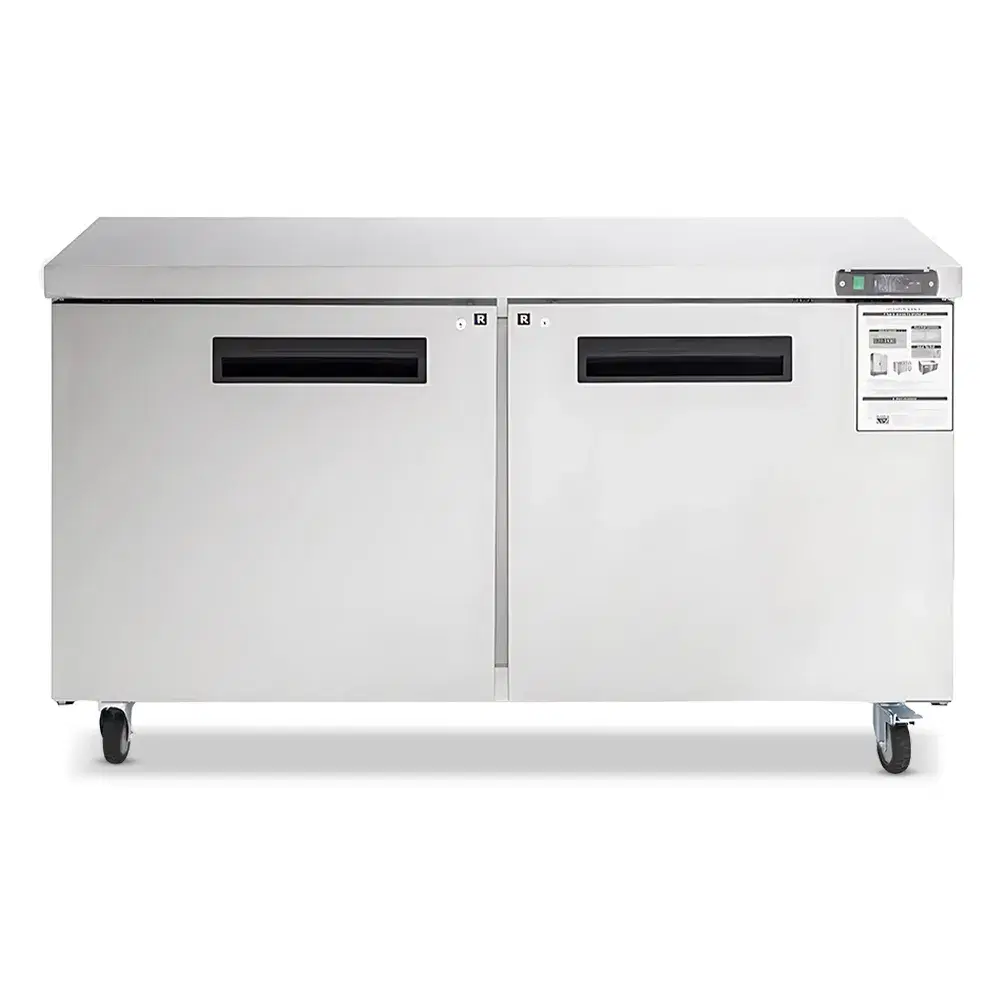 Platinum Frost Series 48" Commercial Undercounter Refrigerator, 12 Cu.ft, 2 Door, Stainless Steel, 33°F to 41°F, 115v