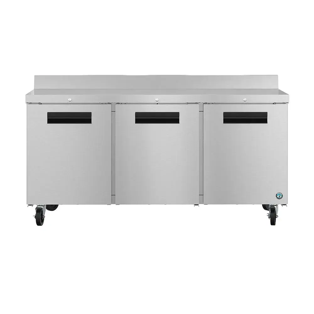 Hoshizaki WR72B-01 72" Steelheart Series Worktop Refrigerator with Three Doors and Locks, Stainless Steel, 115v