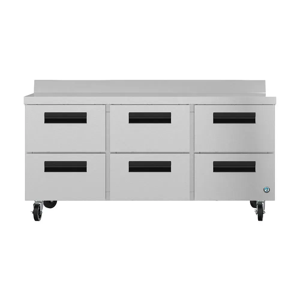Hoshizaki WR72B-D6 72" Steelheart Series Worktop Refrigerator, 3 Section, Stainless Steel, 6 Drawers, 115v