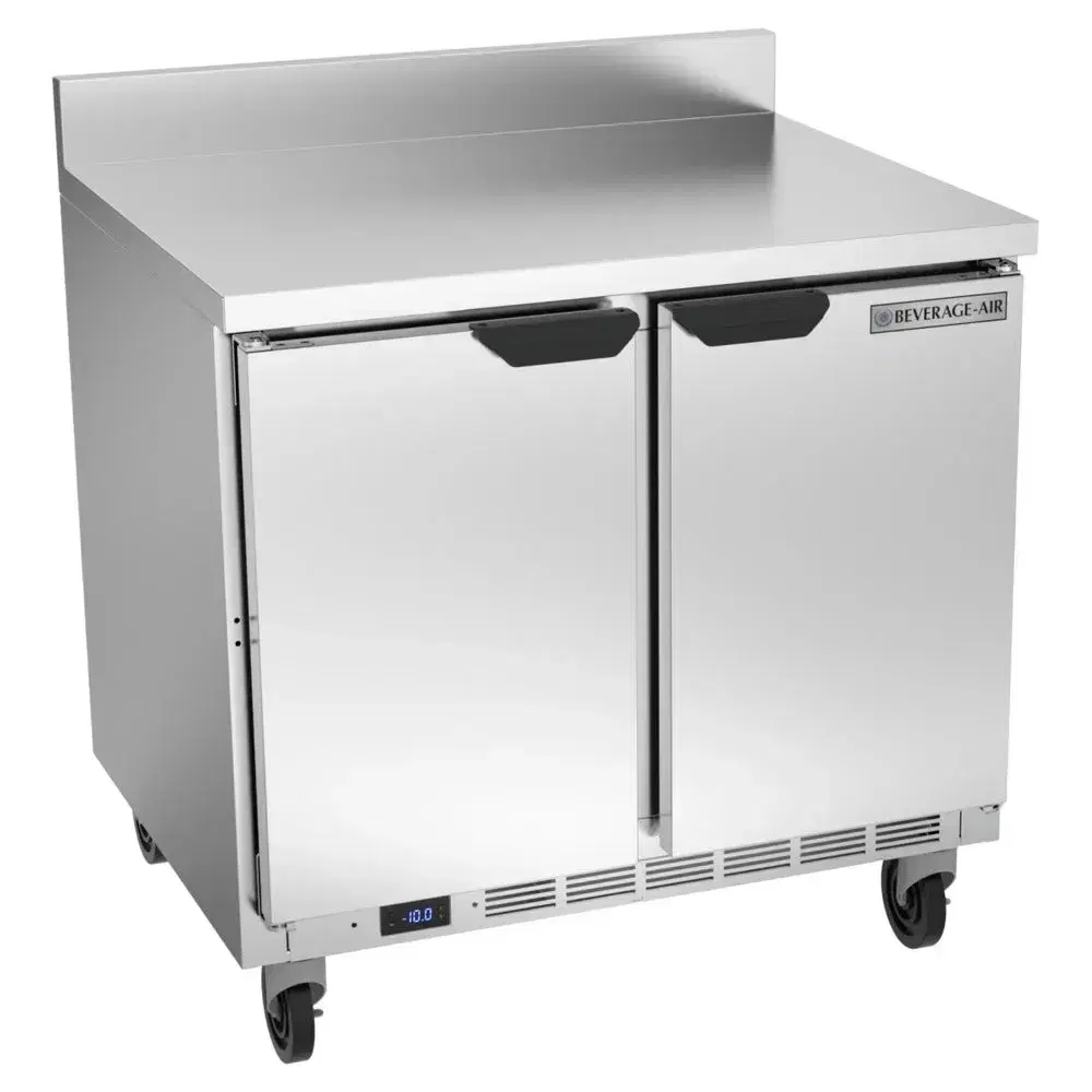 Beverage-Air WTF36AHC-FIP 36" Worktop Freezer, 2 Door, Compact, 4" Foamed-in-Place Backsplash