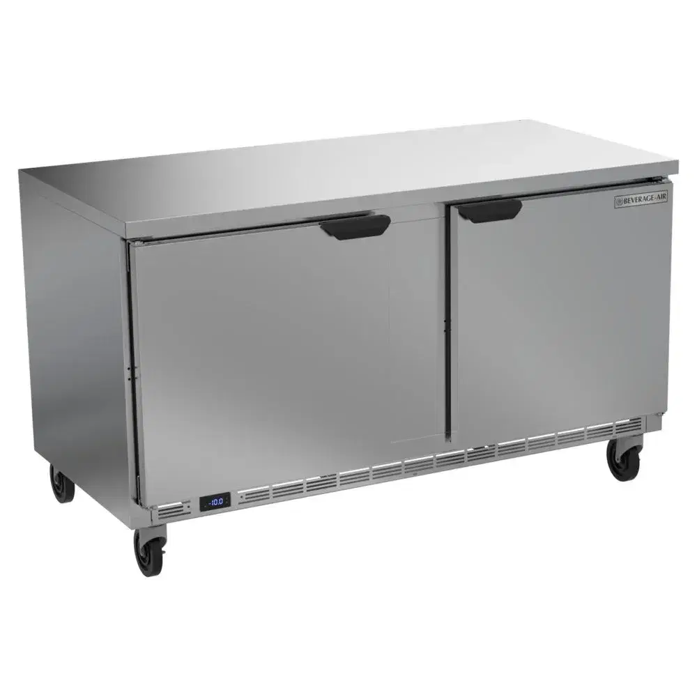 Beverage-Air WTF60AHC-FLT 60" Worktop Freezer, 2 Door, Flat Top