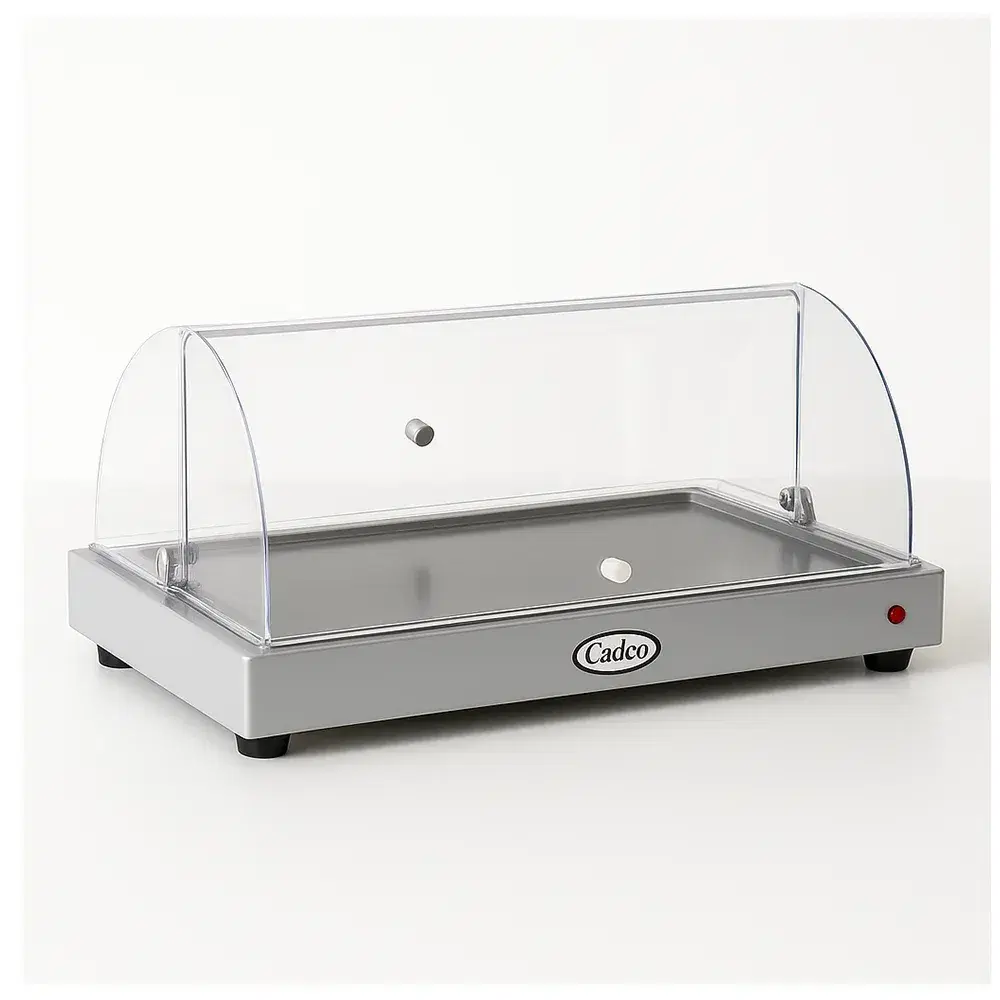 Cadco WTRT-10-HD 24" Electric Heavy-Duty Countertop Warming Shelf with Roll Top Lid - 120V