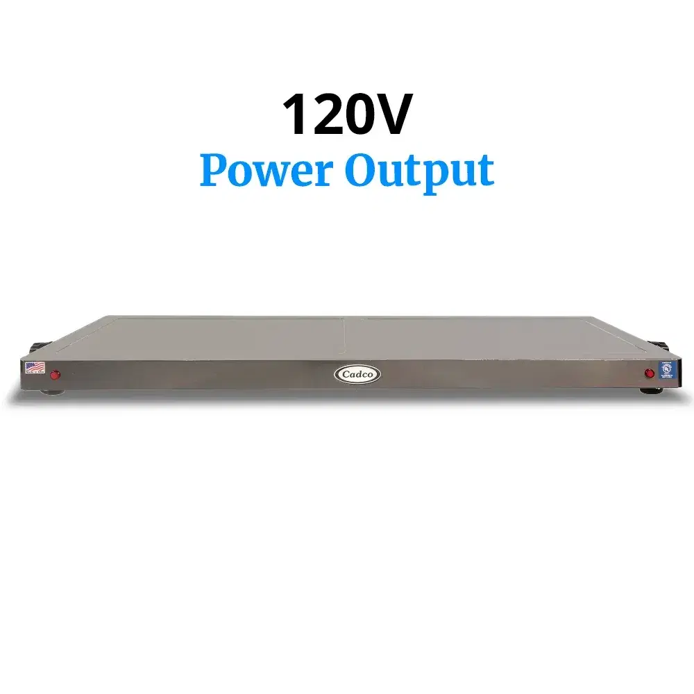 Cadco WTRT-40-HD 45" Electric Heavy-Duty Countertop Warming Shelf with Roll Top Lids - 120V