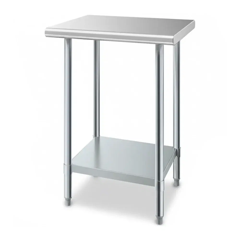 24" x 24" 18 Gauge Work Table with Undershelf, 430 Stainless Steel