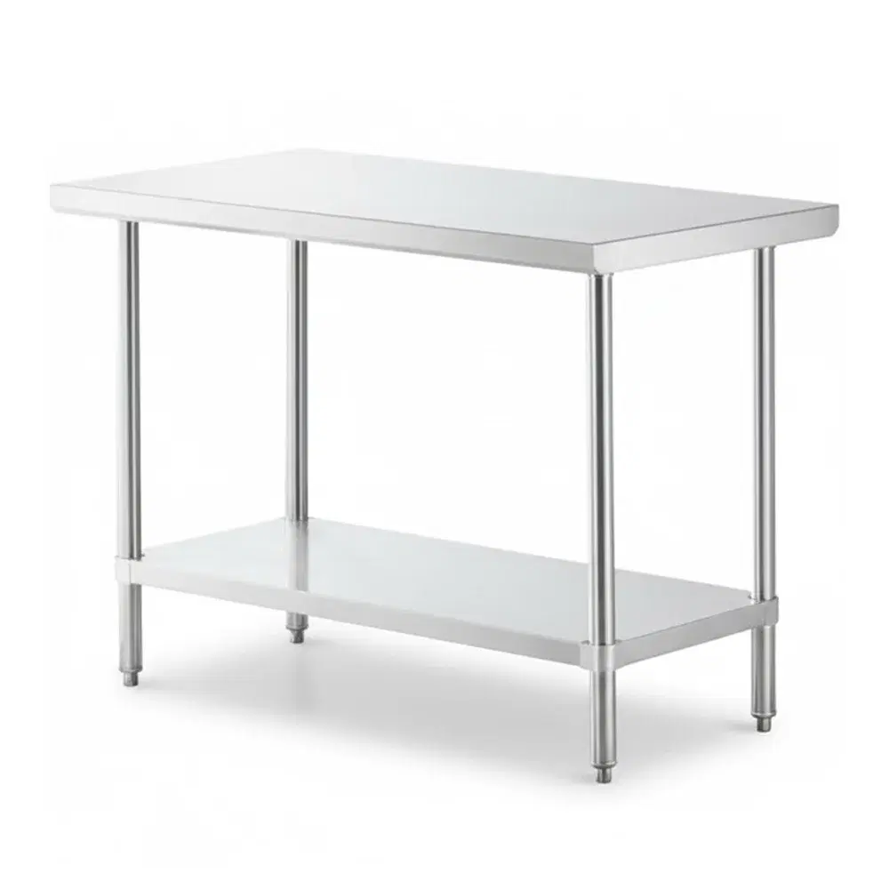 24" x 48" 16-Gauge Commercial Work Table with Undershelf, 304 Stainless Steel