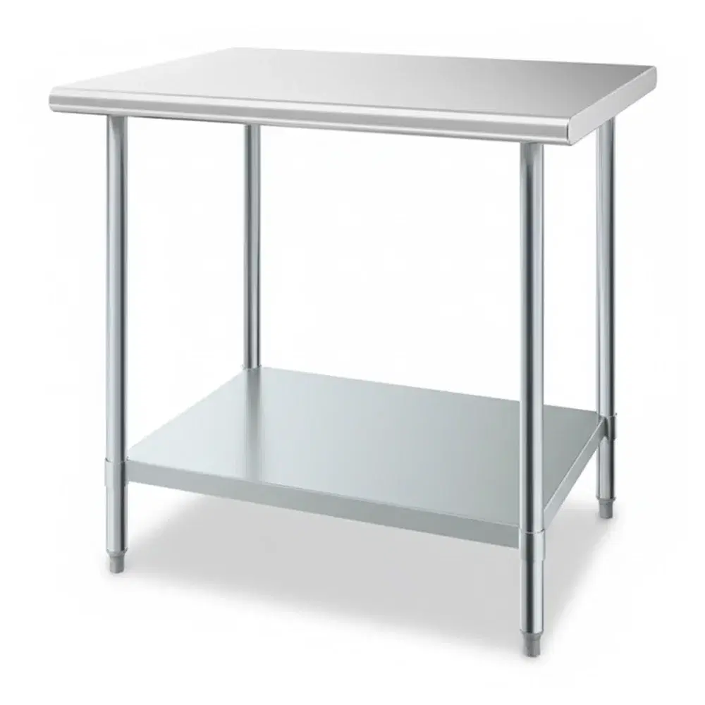 30" x 36" 18 Gauge Work Table with Undershelf, 430 Stainless Steel