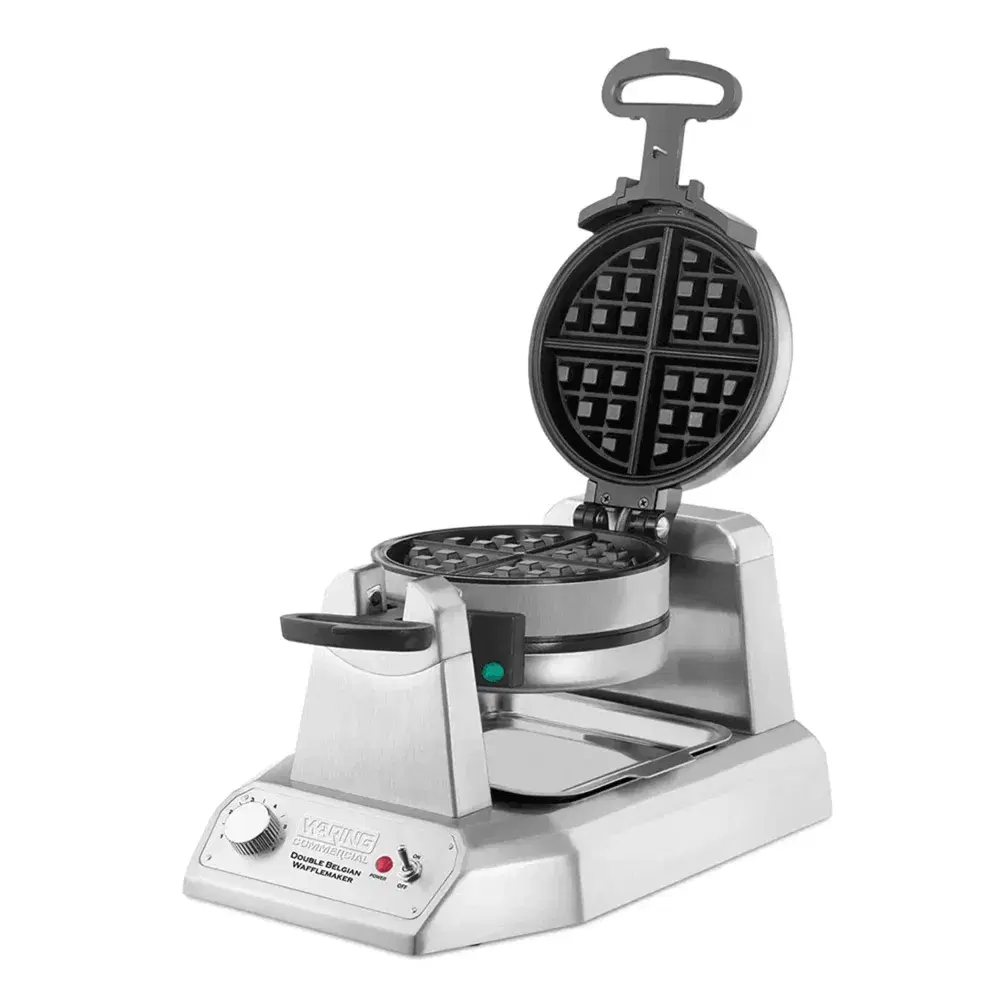 Waring WW200 17" Double Classic Belgian Waffle Maker with Cast Aluminum Grids, 120V, 1400W
