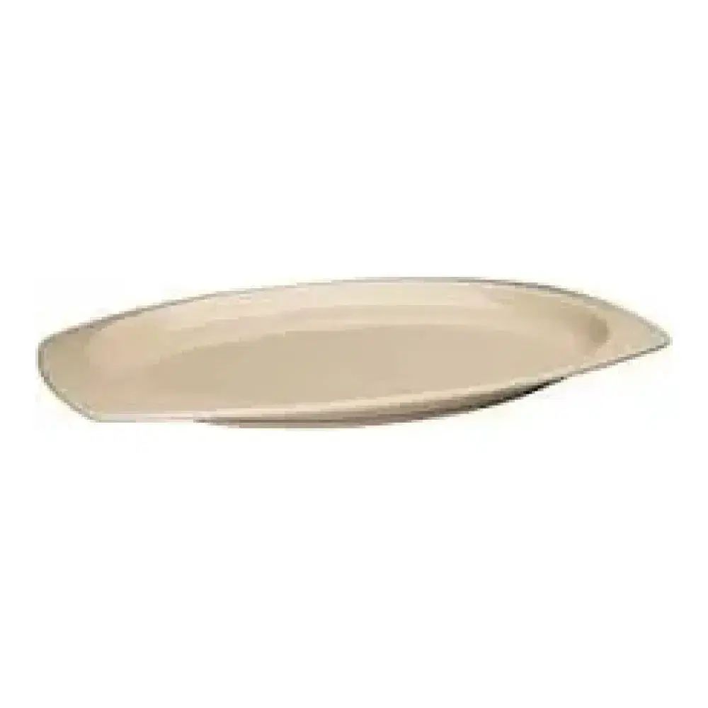 Winco MMPT-117 11" x 7" Melamine Rectangular Platters, Tan