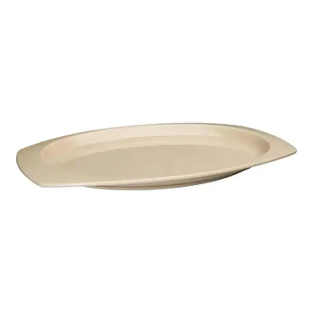 Winco MMPT-1510 15" x 10-5/8" Melamine Rectangular Platters, Tan