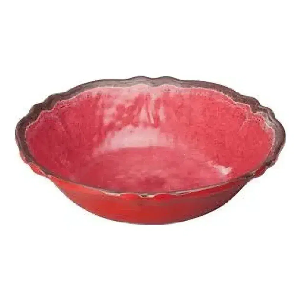 Winco WDM001-506 7-1/2" Dia Melamine Hammered Bowl, Red