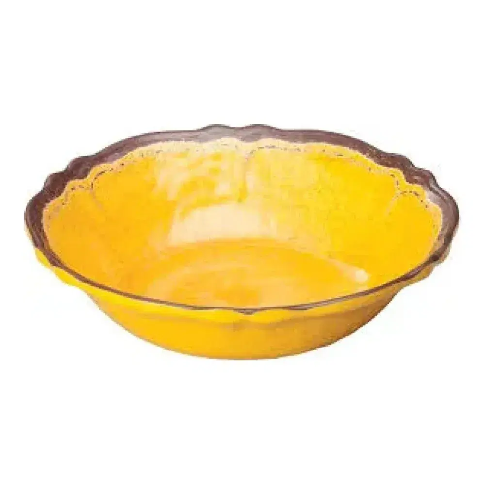 Winco WDM001-607 13-3/4" Dia Melamine Hammered Bowl, Yellow