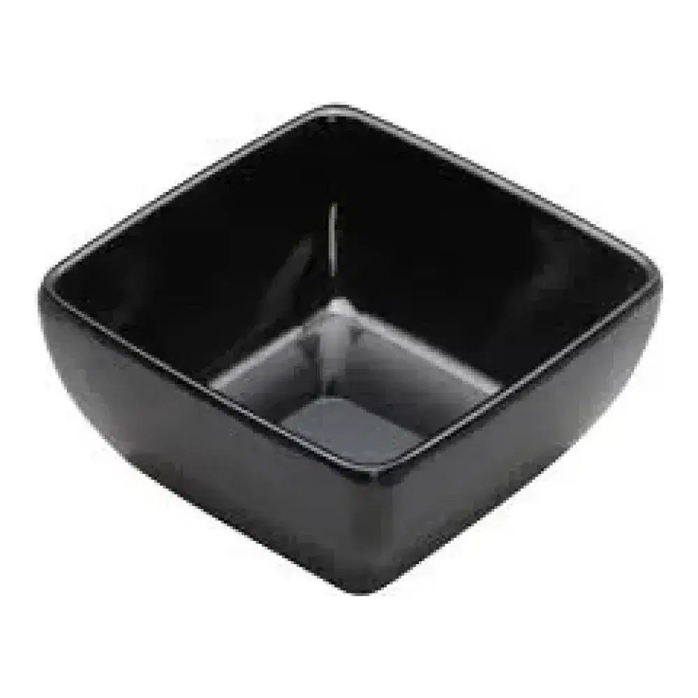 Winco WDM009-302 3" Sq. Melamine Mini Bowl, Black