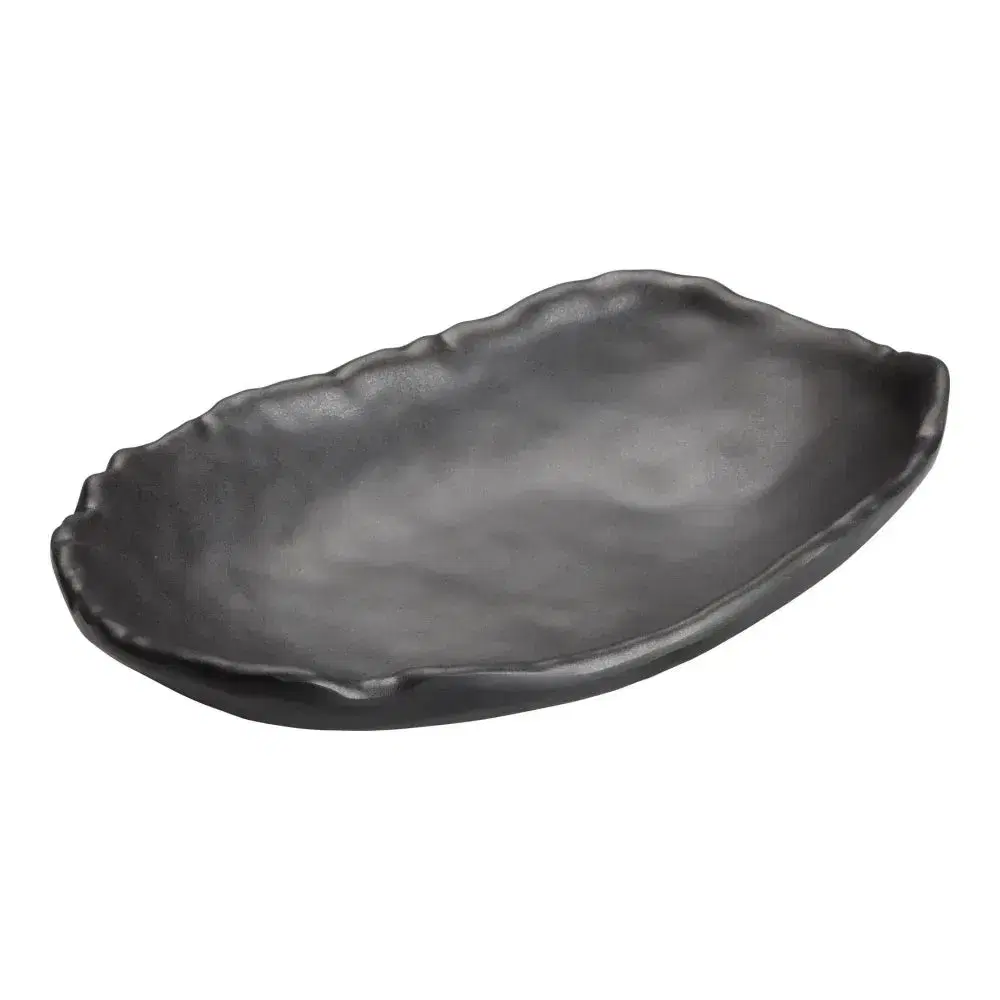 Winco WDM019-304 8-3/4" x 5-3/4" Melamine Oval Bowl, Black