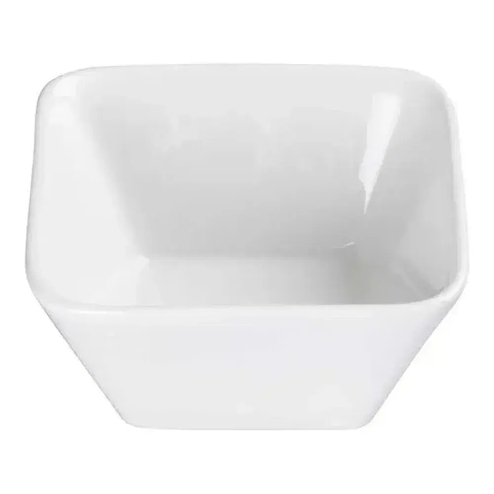 Winco WDP008-101 Porcelain Square Bowl, 4-"Sq, Bright White