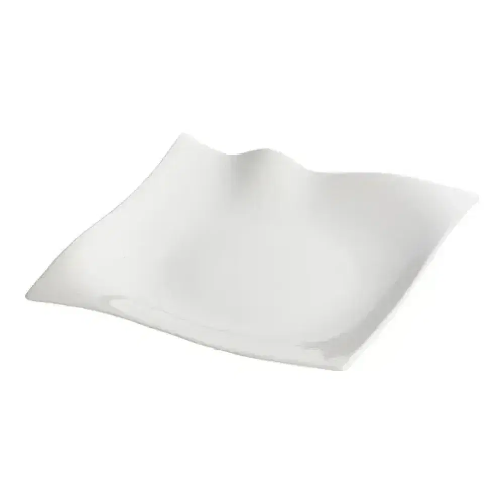 Winco WDP010-101 9" Sq Porcelain Square Plate, Bright White