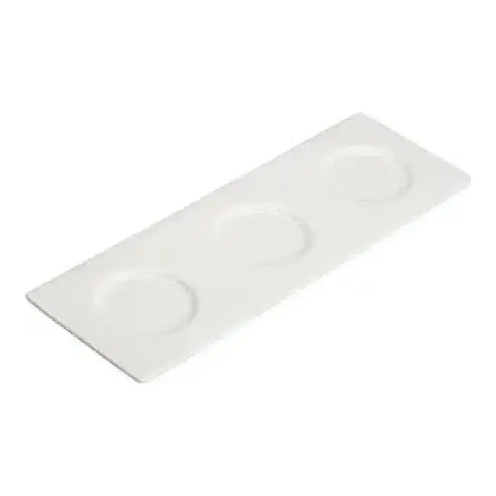 Winco WDP021-109 Chinaware Trio Tray, 13-3/4"L x 5"W, Bright White