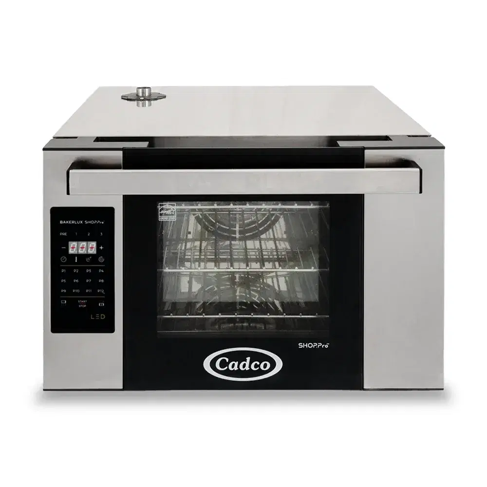 Cadco XAFT-03HS-LD Bakerlux Station Half Size Commercial Countertop Convection oven-Digital with LED Control Panel, 3 Shelf, Heavy-Duty - 208-240V