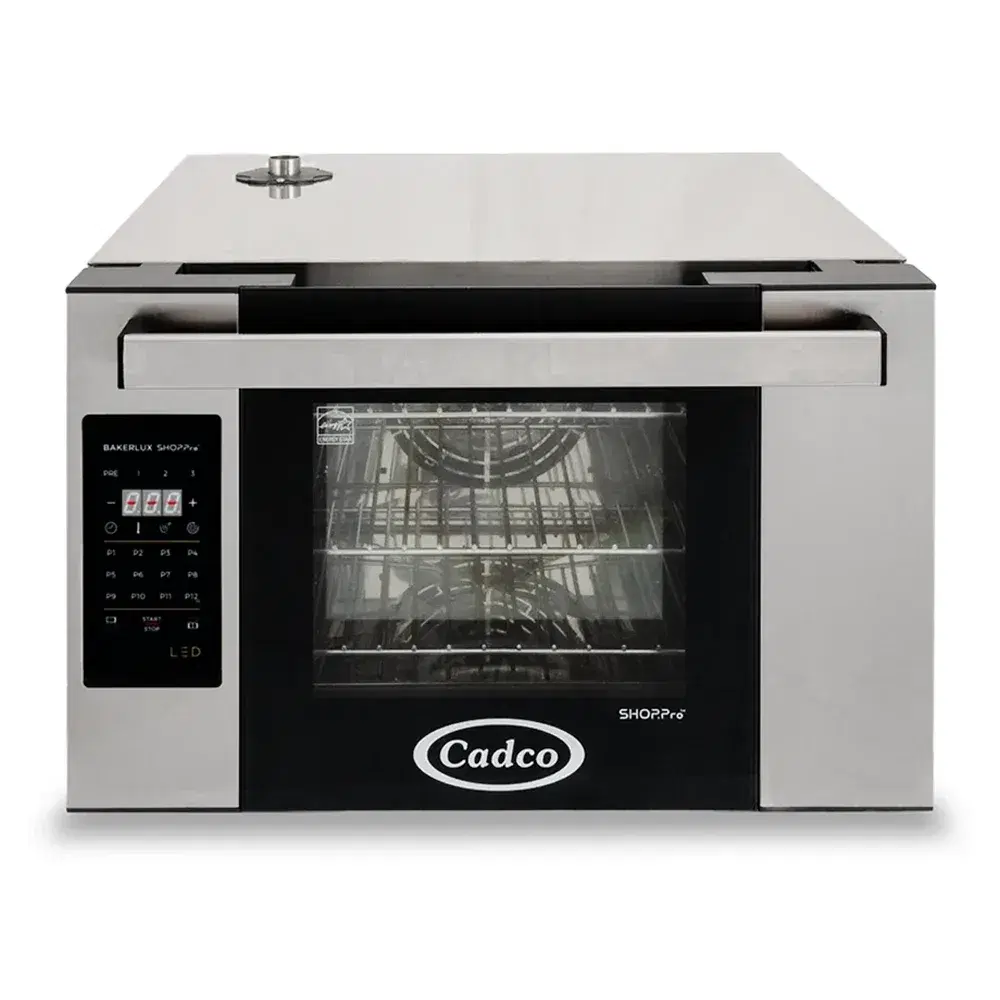Cadco XAFT-04HS-LD Bakerlux Station Half Size Commercial Countertop Convection oven-Digital with LED Control Panel, 4 Shelf, Heavy-Duty - 208-240V