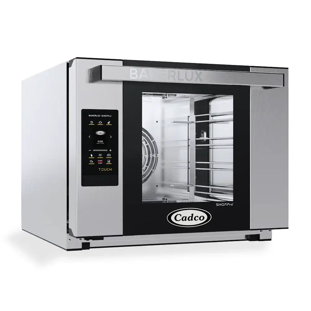 Cadco Bakerlux Station XAFT-04HS-TD Half Size Digital Countertop Convection oven-commercial with Touch Control Panel, Heavy-Duty, 4 Shelf - 208-240V