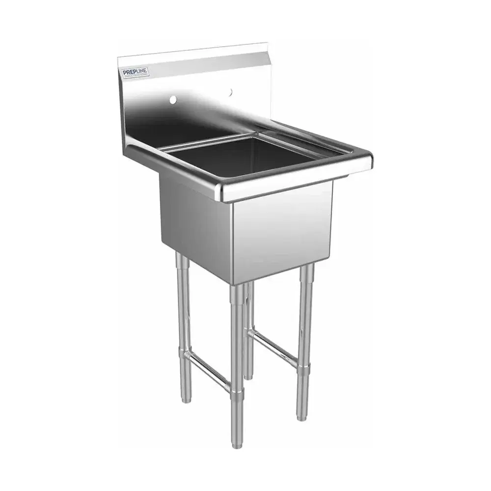 Prepline 19" One Compartment Commercial Sink, 14" x 16" Bowl, Stainless Steel