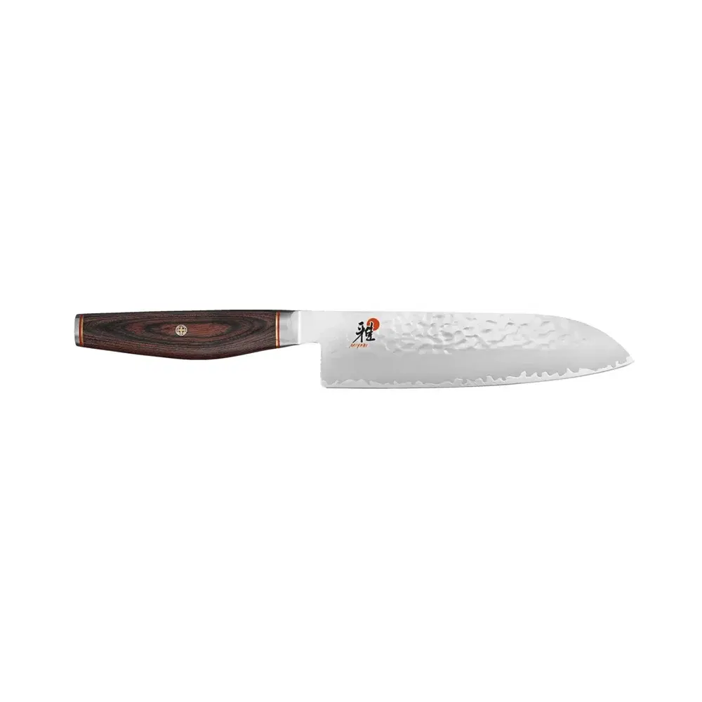 Miyabi 1001978 7" Santoku Knife with Brown Pakkawood Handle