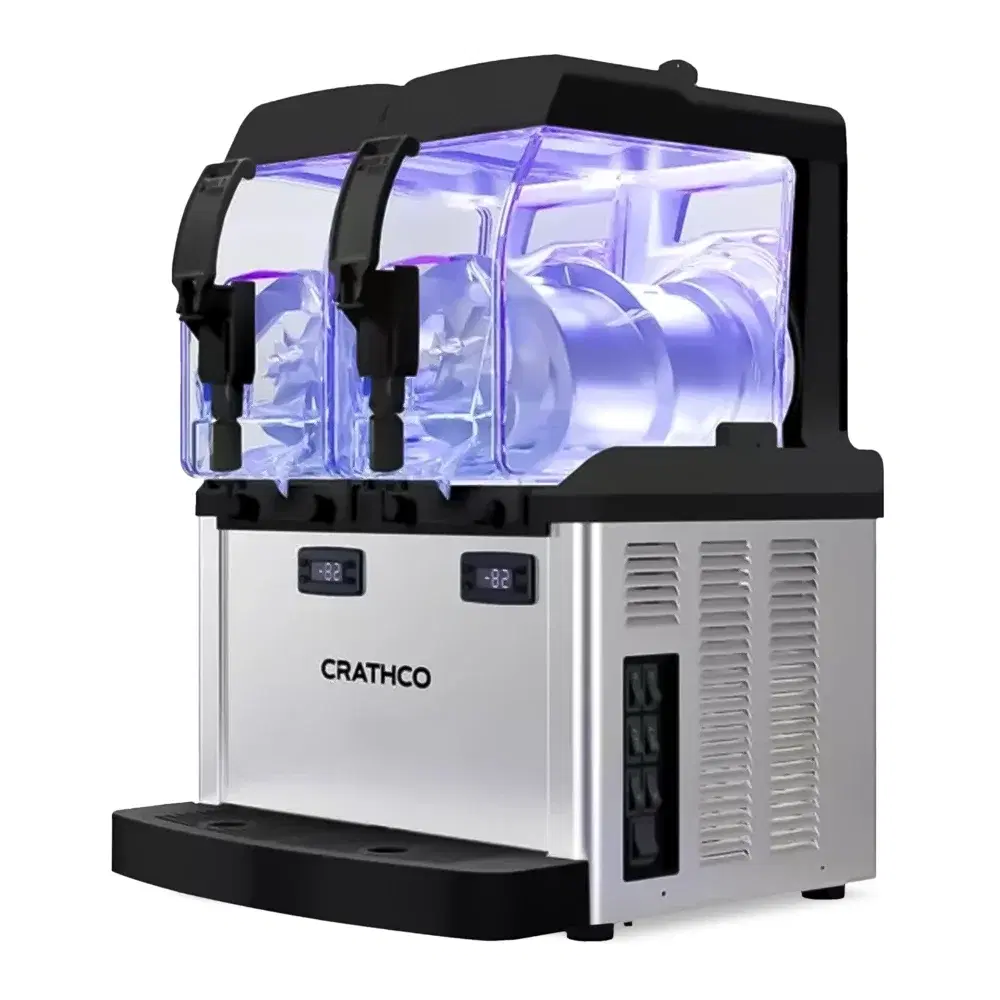 Crathco SP-2-UV 18" Frozen Granita & Cold Cream Dispenser with UV Light, Double 1.3 Gallon Bowls