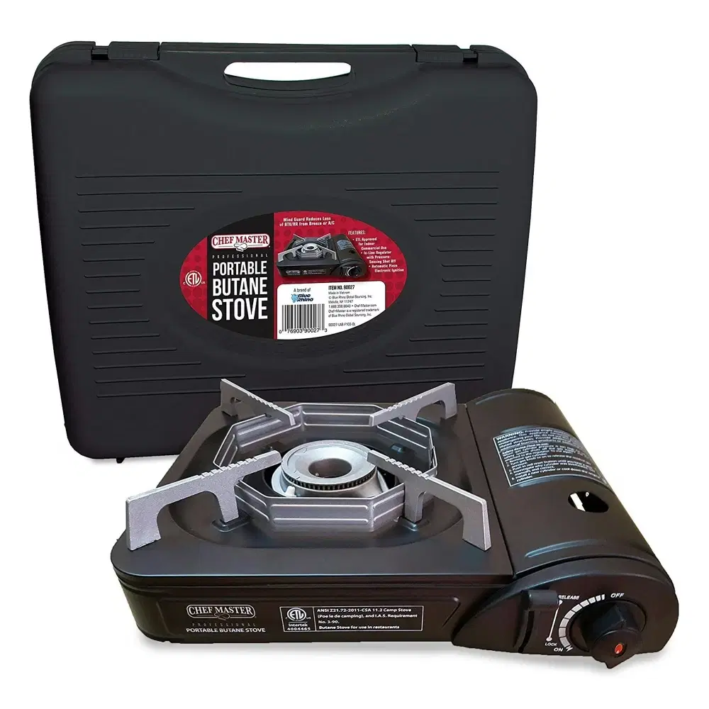 Chef Master 90027 Portable Countertop Butane Stove, Single Burner, 10,000 BTU