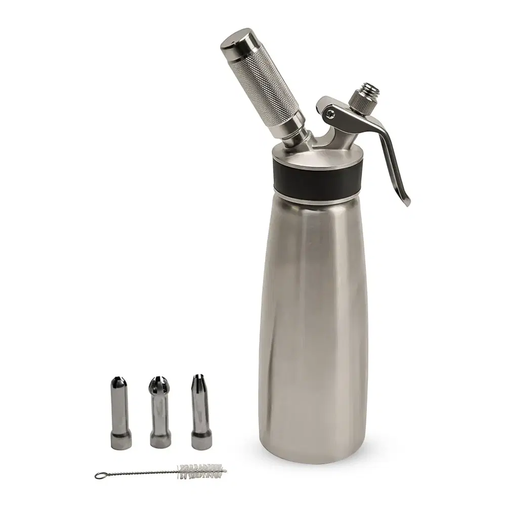 Chef Master 90078 Stainless Steel Whip Cream Dispenser with 1 Pint, 0.5 Liter Capacity