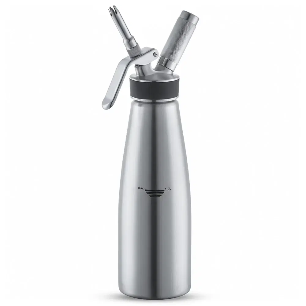 Chef Master 90079 Stainless Steel Whip Cream Dispenser with 2 Pint, 1 Liter Capacity