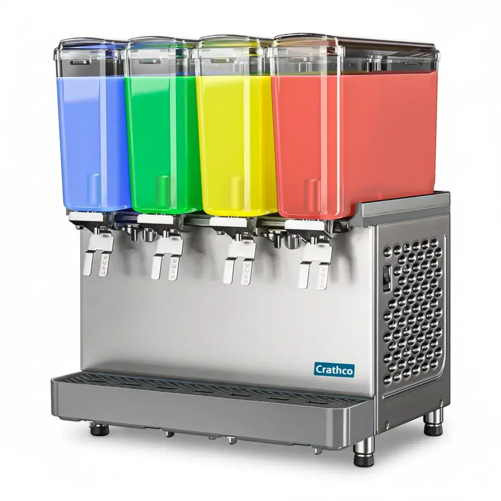 Crathco SR-4E-16 Classic Pro Bubbler Refrigerated Beverage Dispenser, Four 2.4 Gallon Bowls, 120V