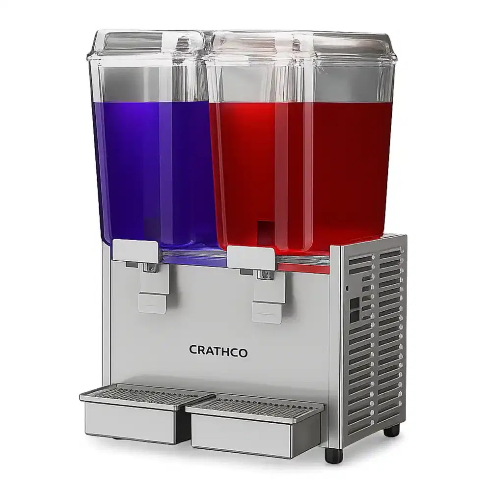 Crathco D25-3 Classic Bubbler Refrigerated Beverage Dispenser, Double 5 Gallon Bowls, Stainless Steel