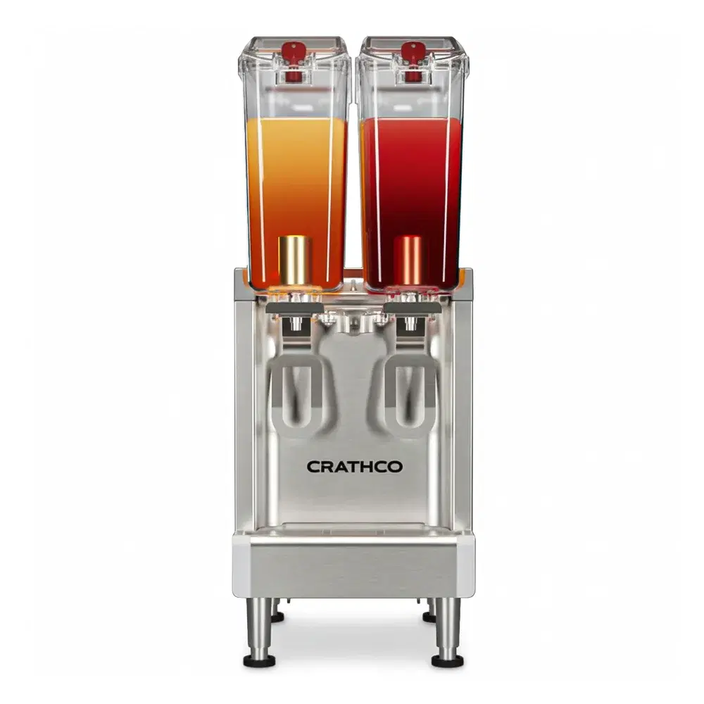 Crathco CS-2E-16 Mini Refrigerated Beverage Dispenser, Double 2.4 Gallon Bowls, 120V