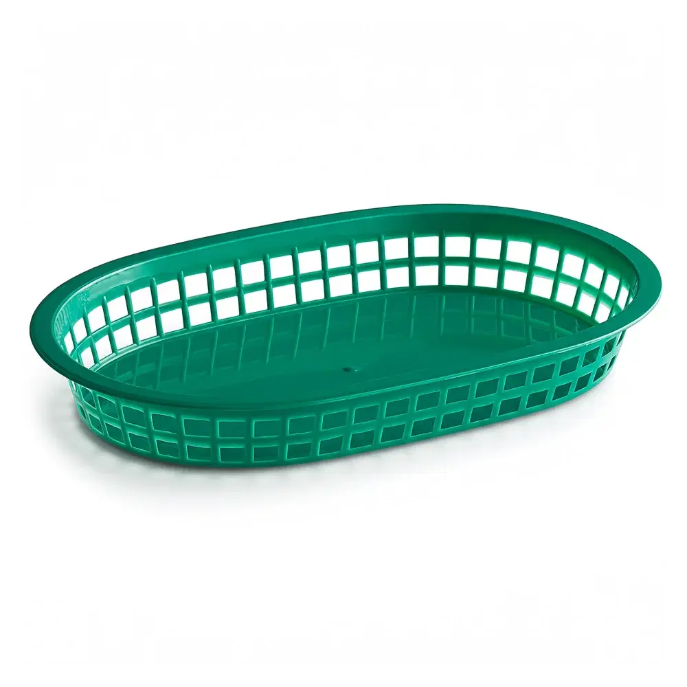 ChefCraft Series Fast Food Basket, Plastic, 11" x 7", Green