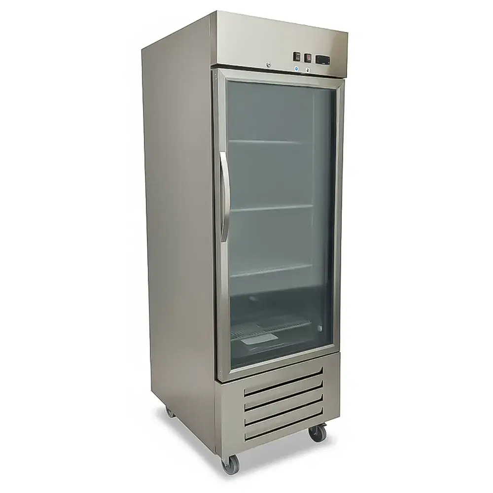 ChillCore Series 27.5" Glass Door Merchandiser Freezer, 1 Swing Door, Stainless Steel
