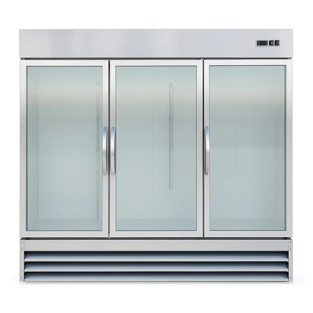ChillCore Series 81" Glass Door Merchandiser Freezer, 3 Swing Doors, Stainless Steel