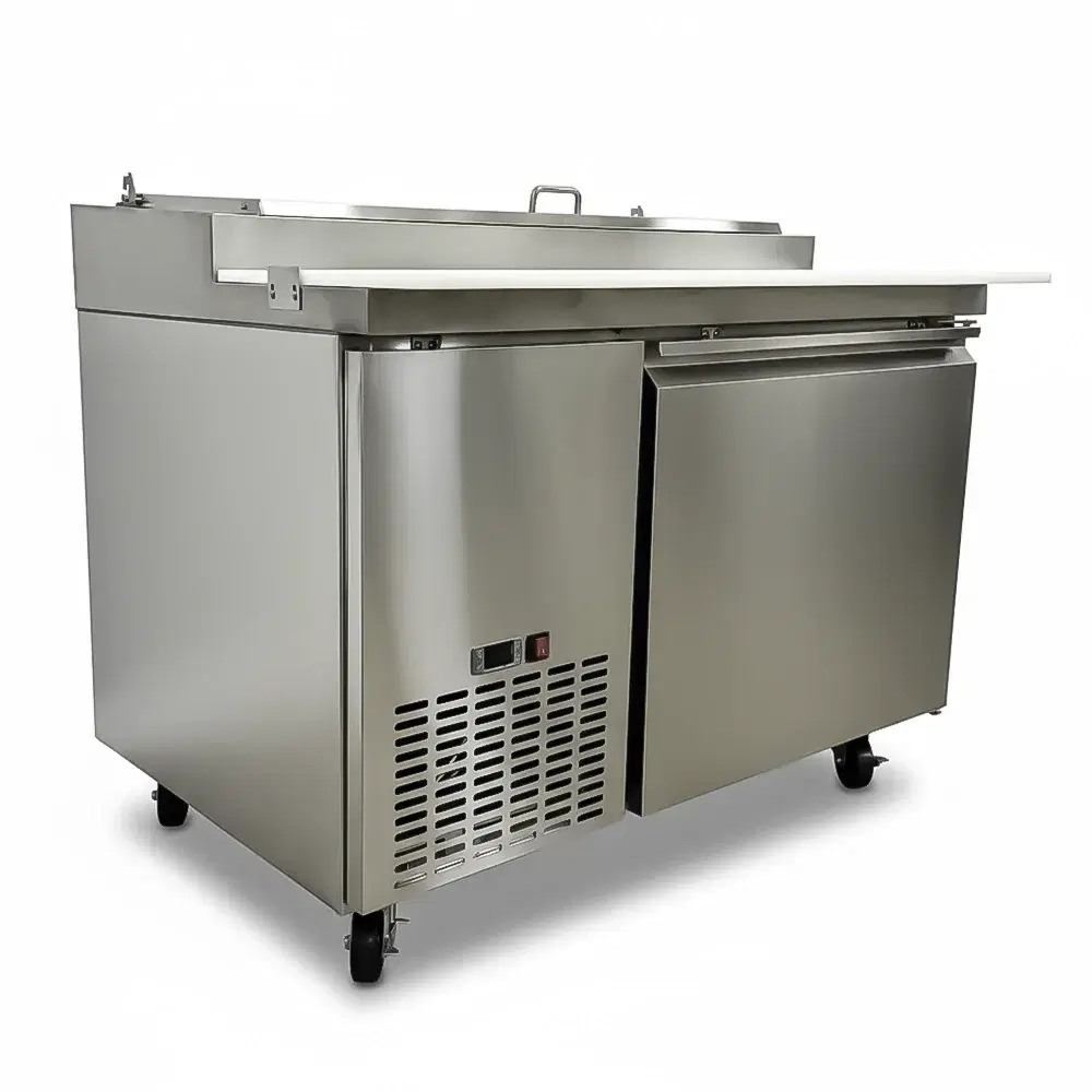 ChillCore Series 44.5" Pizza Prep Table, Holds 6 Pans, 1 Door, Stainless Steel