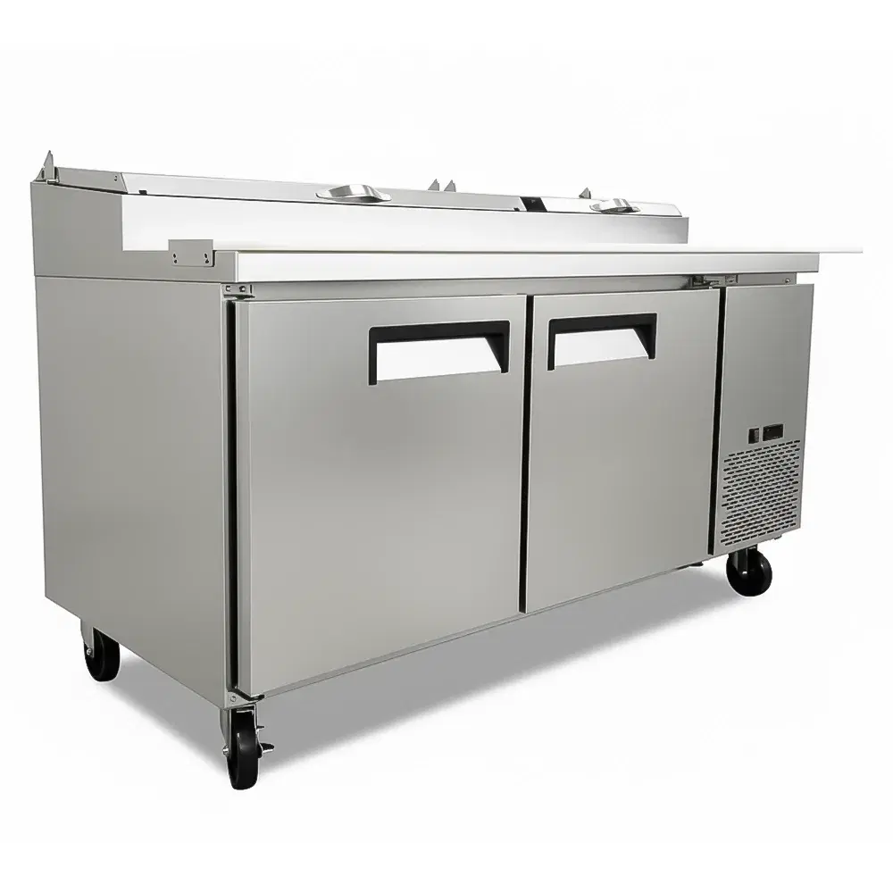 ChillCore Series 70" Pizza Prep Table, Holds 9 Pans, 2 Doors, Stainless Steel