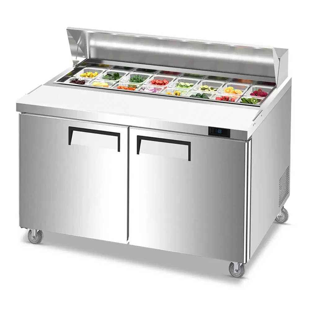 ChillCore Series 60" Refrigerated Sandwich/Salad Prep Table With 16 Pans, Stainless Steel, 1 Year Warranty