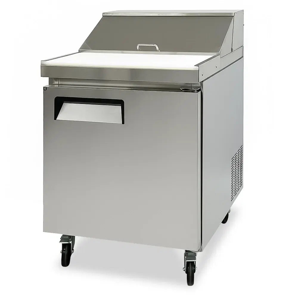 ChillCore Series 27.6" Sandwich and Salad Prep Table, Holds 8 Pans, 1 Solid Door