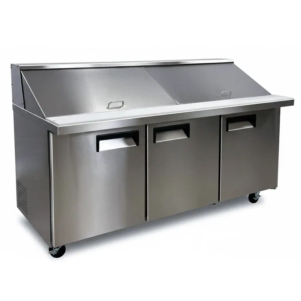 ChillCore Series 70.5" Mega Top Sandwich and Salad Prep Table, Holds 30 Pans, Stainless Steel