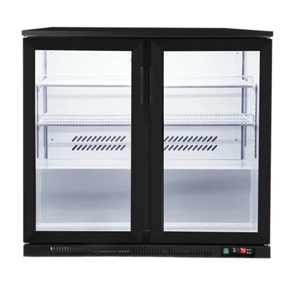 CoolEdge Series 35" Back Bar Cooler, 2 Swing Glass Doors, Vinyl Coated Steel
